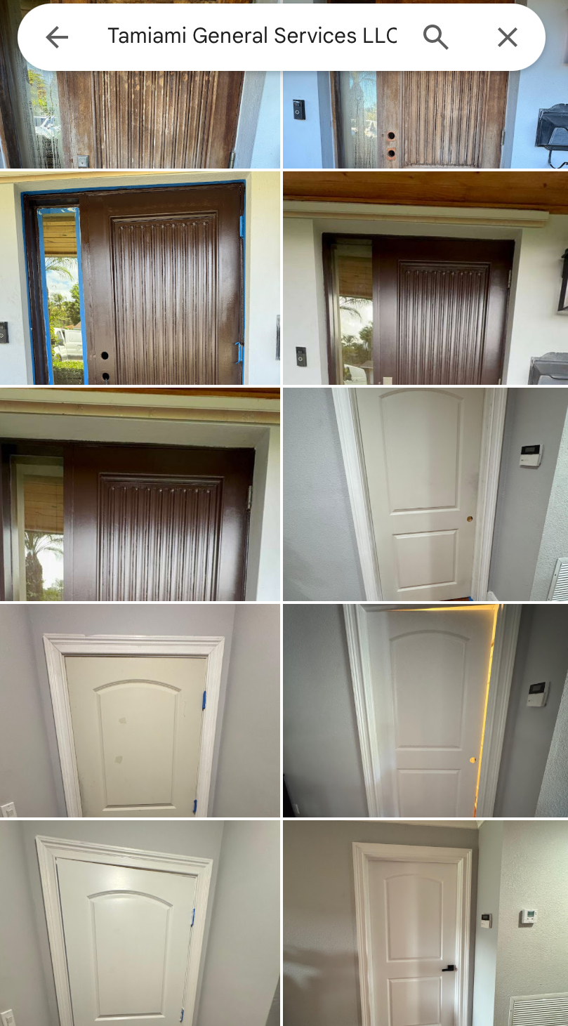 Door refinishing and painting projects by Tamiami General Services in Miami
